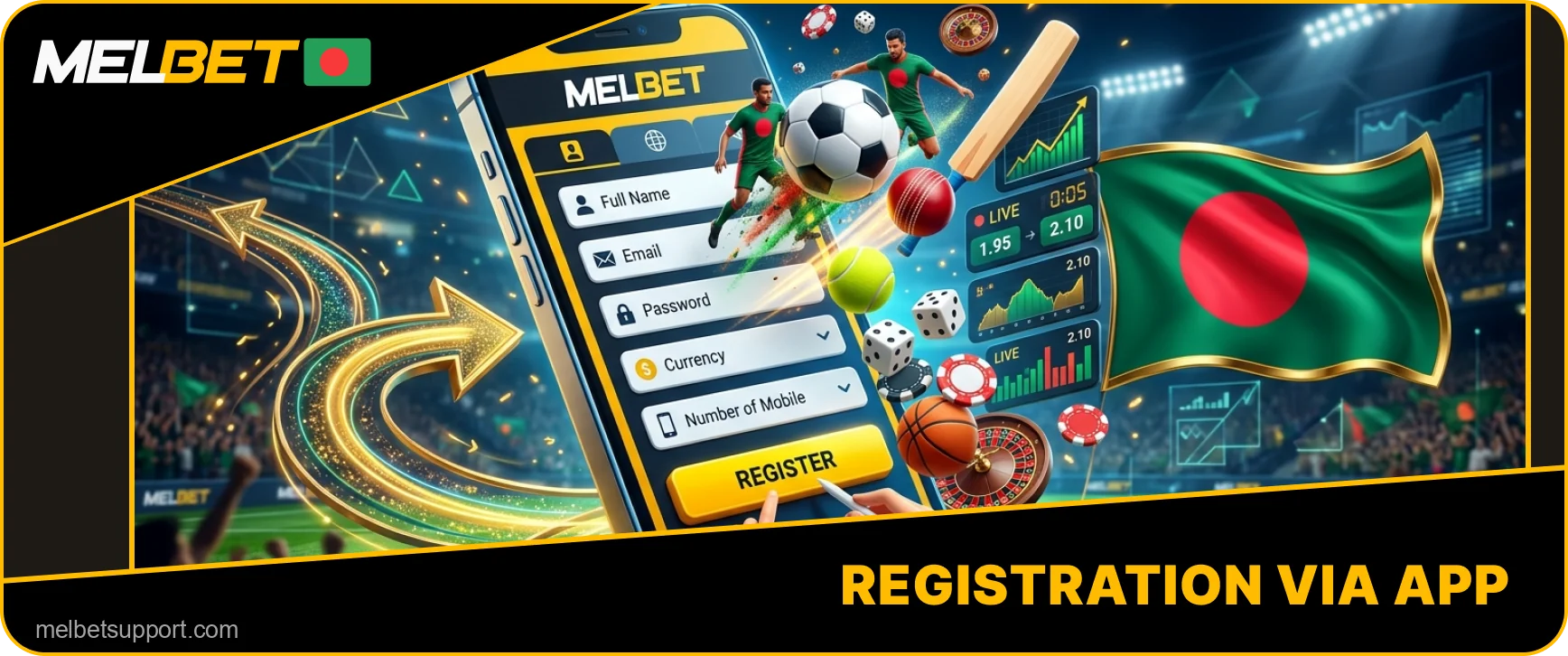 Melbet mobile account setup