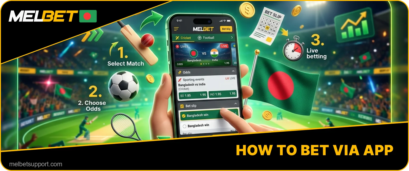 Melbet wager submission on smartphone